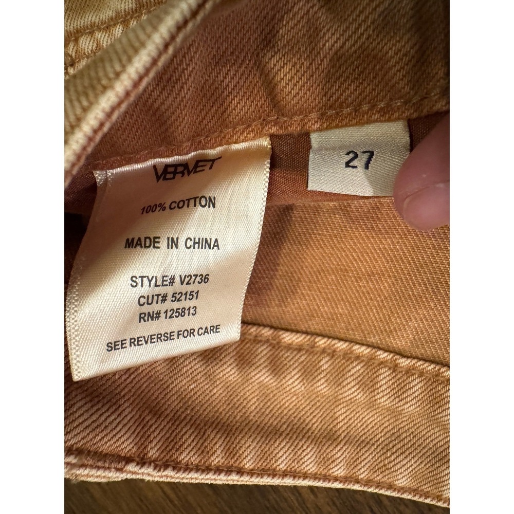 Vervet Los Angeles Distressed Wide Leg Jeans Ginger Brown V2736 Size 27 |N1 - Picture 5 of 8